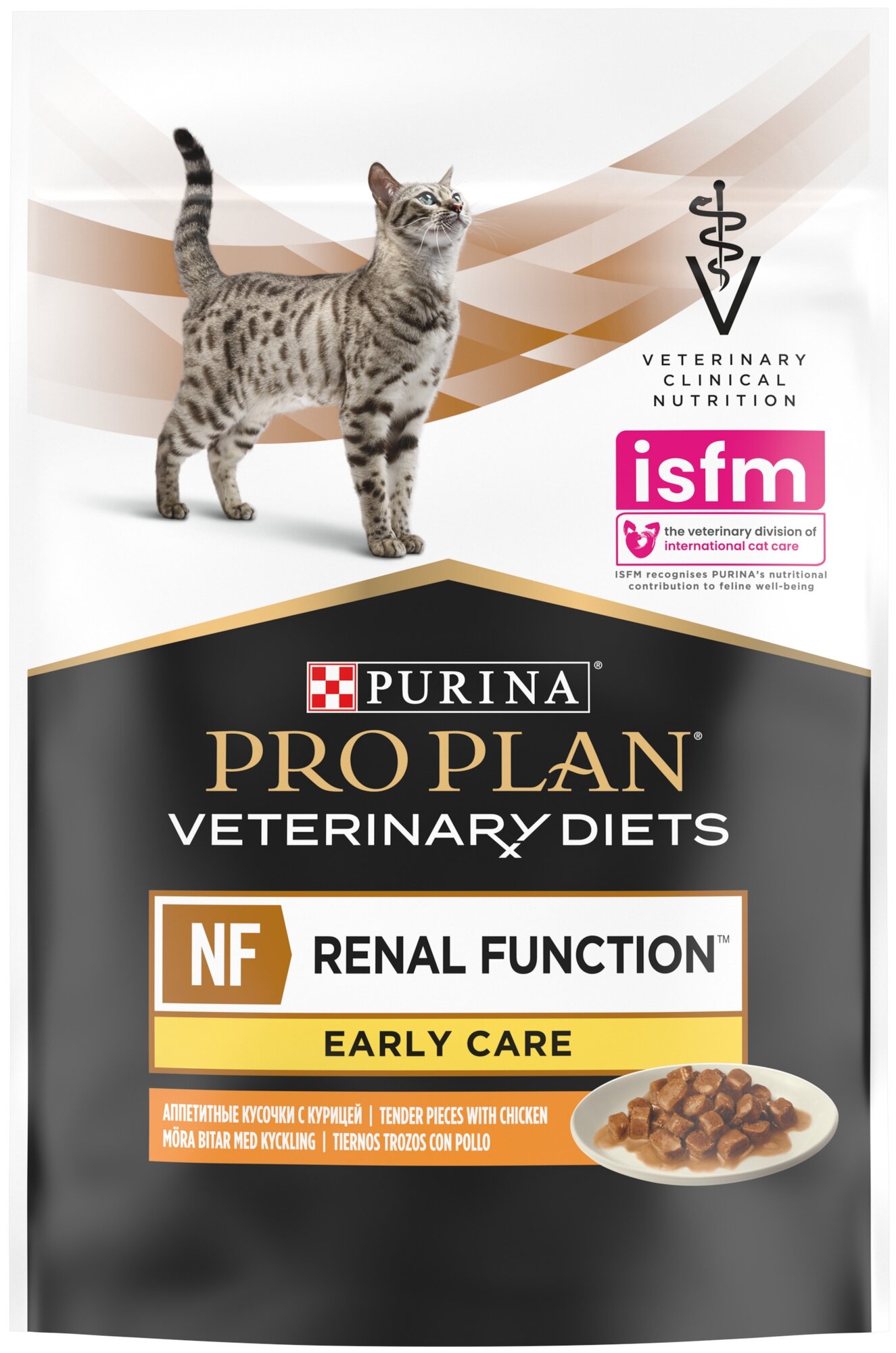 Влажный корм для кошек диетический PRO PLAN® VETERINARY DIETS NF Renal Function для поддержания функции почек при начальной стадии хронической почечной недостаточности, с курицей, 85 г х 10 шт. - фотография № 1