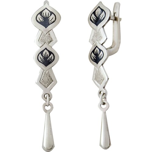 Серьги серебро, 925 проба, чернение