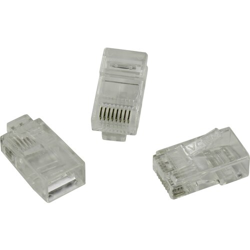 VCOM Коннектор RJ-45 для UTP кабеля 5 кат. VCOM VNA2200-1/100 (100шт./уп.) vcom vna2200 1 100 коннекторы rj 45 для utp кабеля 5 кат 100 шт