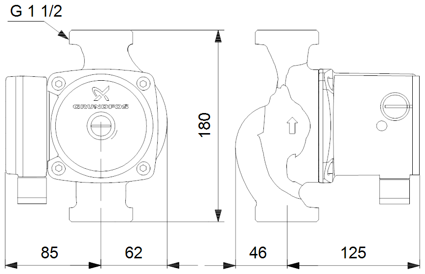 Циркуляционный насос Grundfos UPS 25-80 180 (165 Вт) - фотография № 6