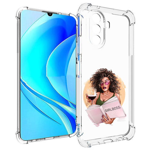 Чехол MyPads Girlboss with wine girlboss art love books an wine _ Etsy женский для Huawei Nova Y70 / Nova Y70 Plus (MGA-LX9N) / Huawei Enjoy 50 задняя-панель-накладка-бампер чехол mypads girlboss with wine girlboss art love books an wine   etsy женский для huawei nova 10 задняя панель накладка бампер