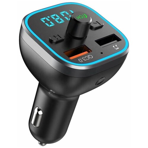 FM-трансмиттер (модулятор) Earldom ET-M44 с Bluetooth, 2xUSB; microSD - черный