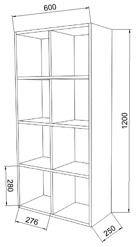 Стеллаж Вега 60 Белый (ШхВхГ) 60х120х25 см. - фотография № 6