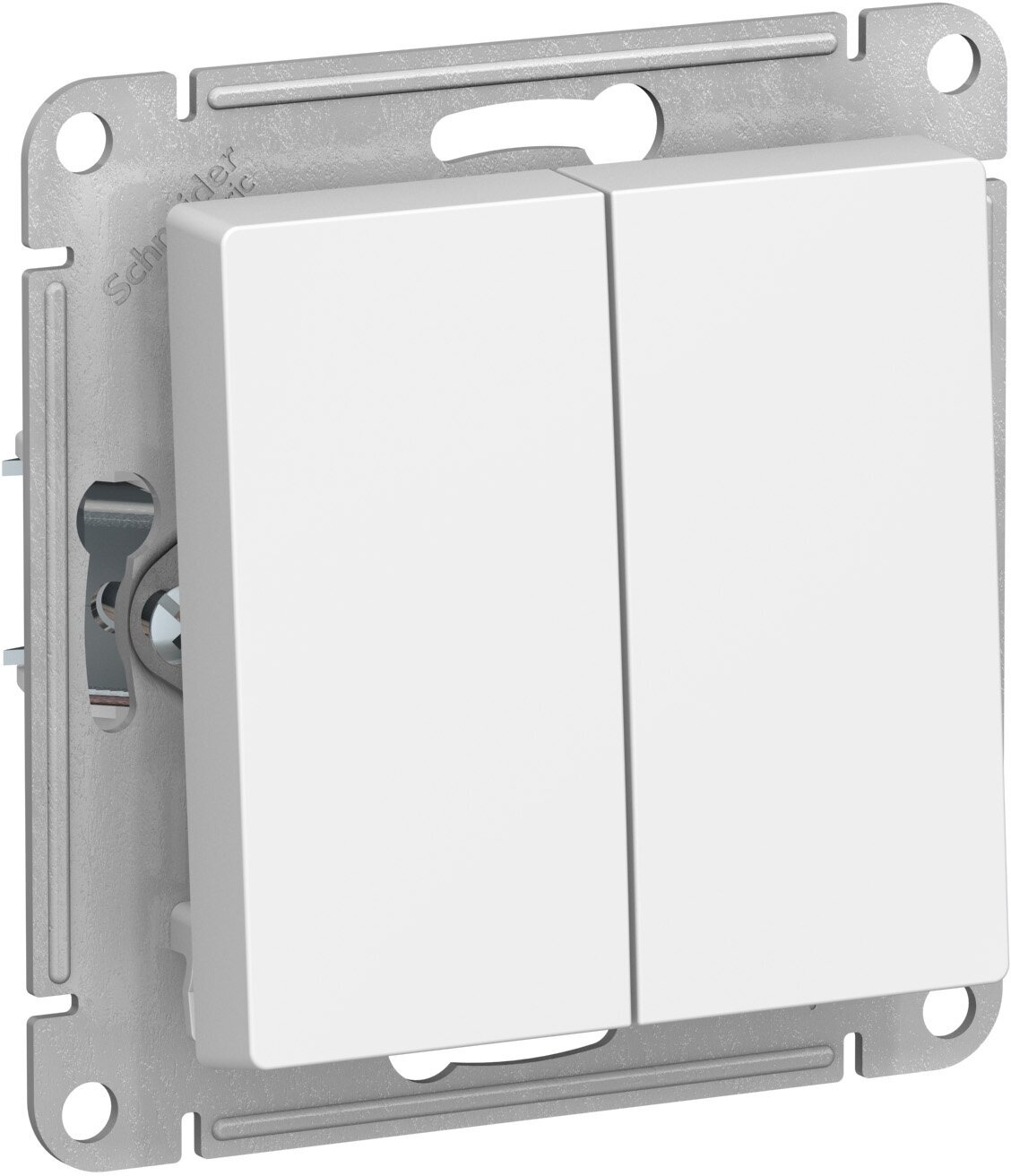 Двухклавишный выключатель Schneider Electric Atlasdesign Белый сх.5, 10АХ, механизм ATN000151