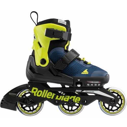 фото Детские ролики rollerblade microblade 3wd - 2022 blue royal/lime р. 33-36.5