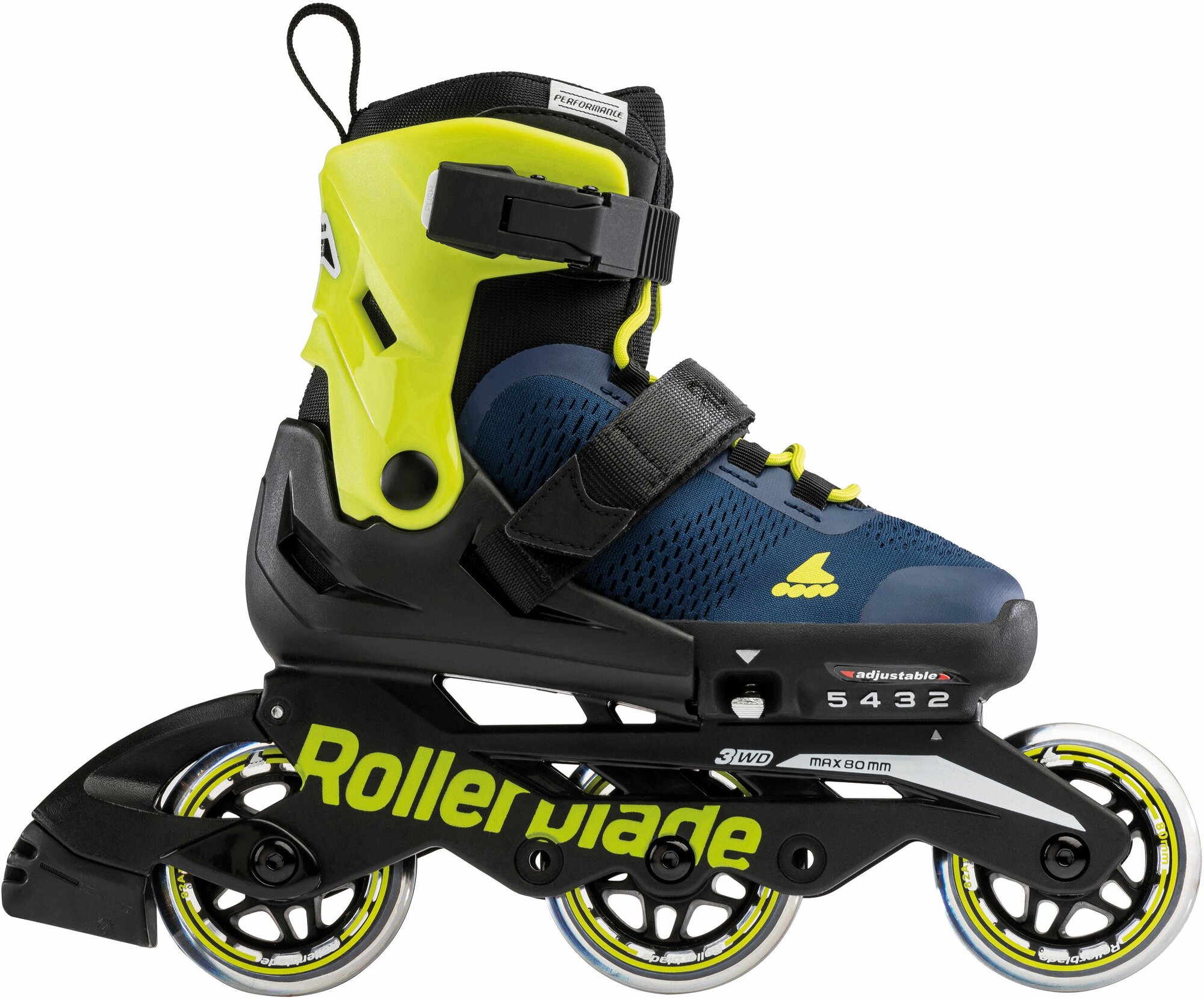 Детские ролики Rollerblade Microblade 3WD - 2022 Blue Royal/Lime р. 33-36.5