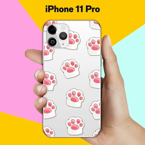 Силиконовый чехол Лапки на Apple iPhone 11 Pro силиконовый чехол на apple iphone 11 pro эпл айфон 11 про с рисунком закат на море