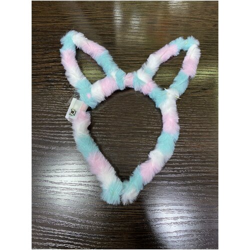 Ободок ушки Зайчик радужный/сфетяшийся/ 12 см
