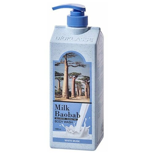 MilkBaobab Гель для душа с ароматом белого мускуса, Original Body Wash White Musk, 1000 мл.