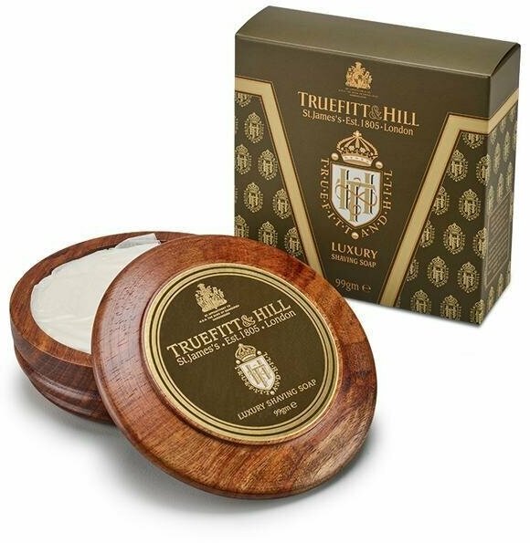 TRUEFITT&HILL Мыло для бритья LUXURY Shaving Soap в деревянной чаше ручной работы 99 гр