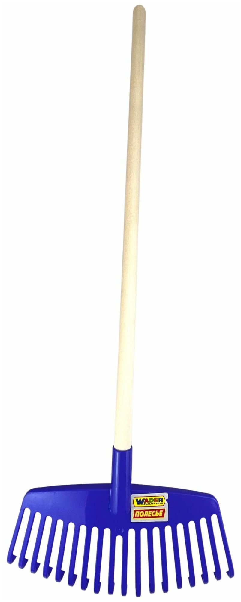 Грабли веерные детские пластиковые деревянный черенок набор из 4х штук длина-78см - фотография № 4