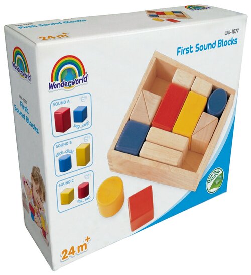 Развивающая игрушка Wonderworld First Sound Blocks (WW-1077), красный/желтый/синий