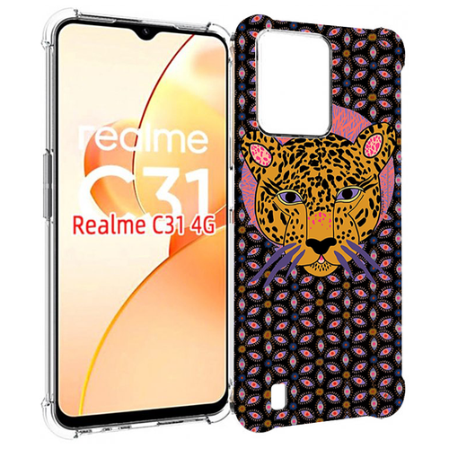Чехол MyPads тигр-в-глазах для OPPO Realme C31 задняя-панель-накладка-бампер