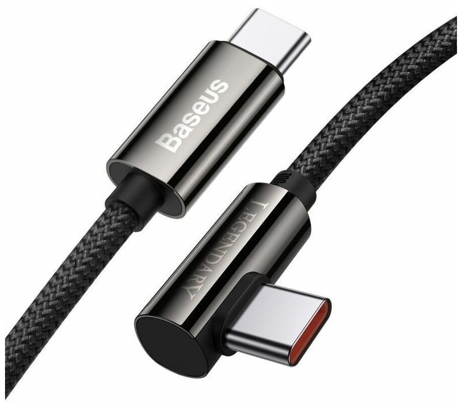 Кабель Baseus Legend Series Elbow Fast Charging Data Cable Type-C to Type-C 100W 1m Black (CATCS-01)