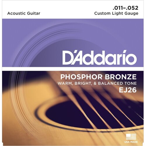 Струны для акустической гитары DADDARIO EJ26, Custom Light 11-52
