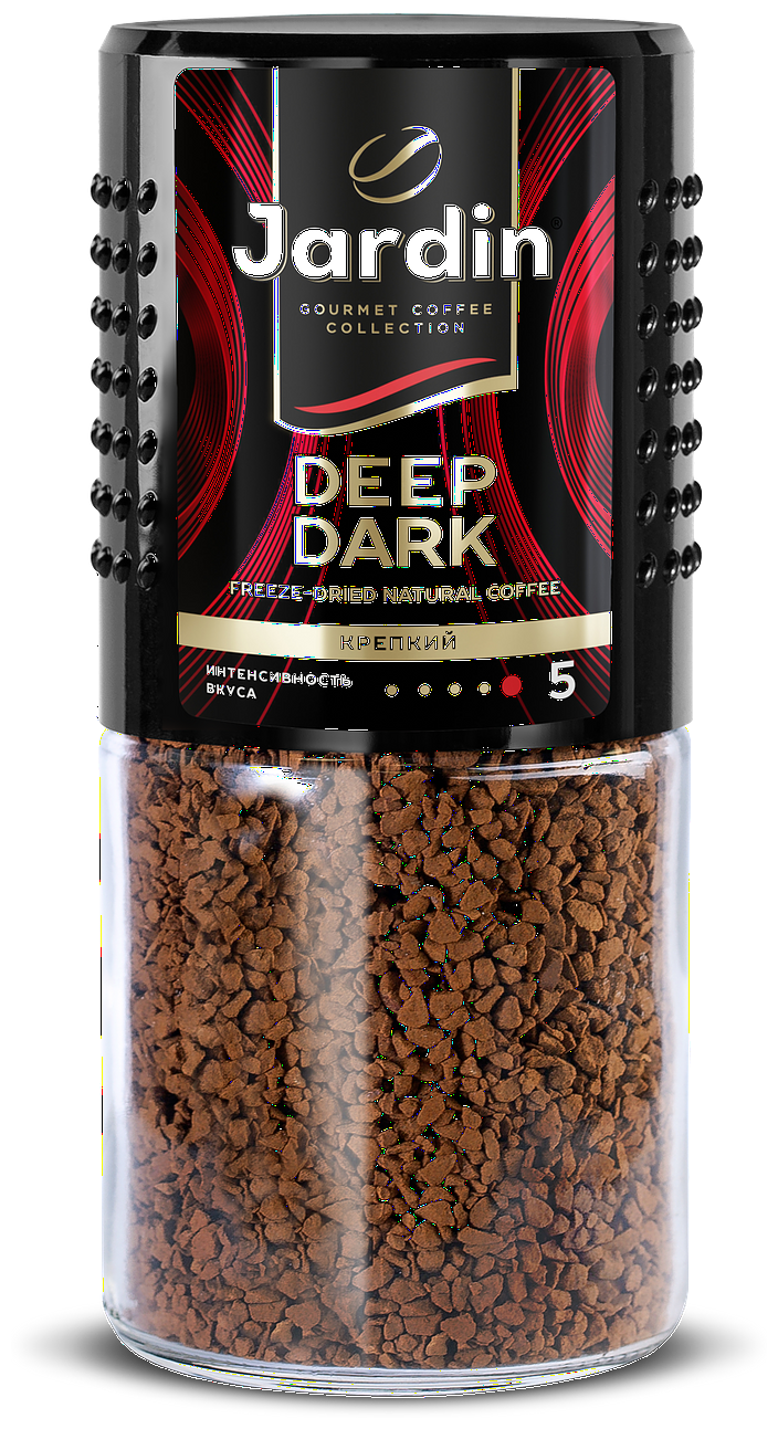 Упаковка 12 штук Кофе растворимый Jardin Deep Dark 95г с/б крист Россия