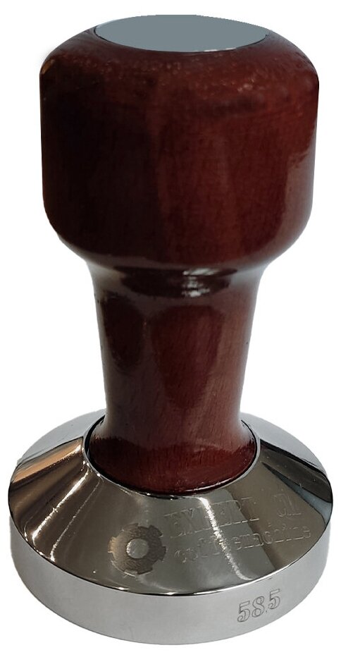 Темпер EXPERT CM, стальной с деревянной ручкой, коричневый, основание 58,5 мм со вставкой