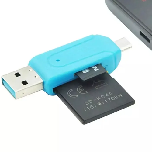 otg Картридер SD и micro SD для ПК и телефона, зеленый