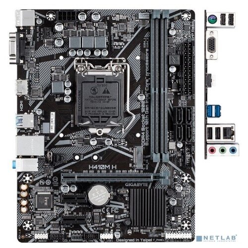 Gigabyte Материнская плата Gigabyte H410M H V2 RTL S1200, H470, 2xPCI-E Dsub+HDMI GbLAN SATA MicroATX, 2DDR4