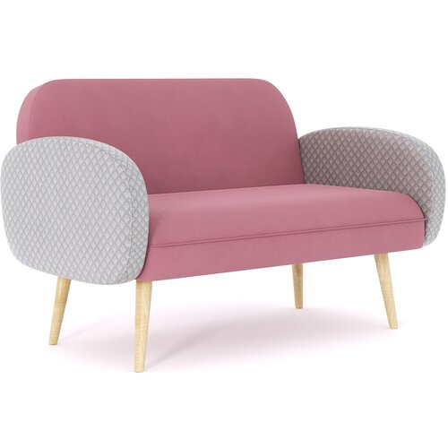 Диван Бержер ромб белый розовый