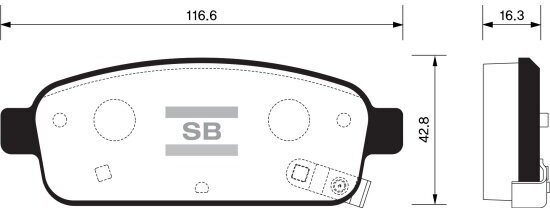 Колодки тормозные задние Sangsin Brake для CHEVROLET Cruze 09- (R15), 4 шт