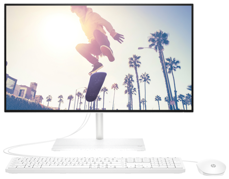 23.8" Моноблок HP 24-cb1038nh 1920x1080, Intel Core i7-1255U 1.7 ГГц, RAM 8 ГБ, SSD 512 ГБ, DOS, Starry white