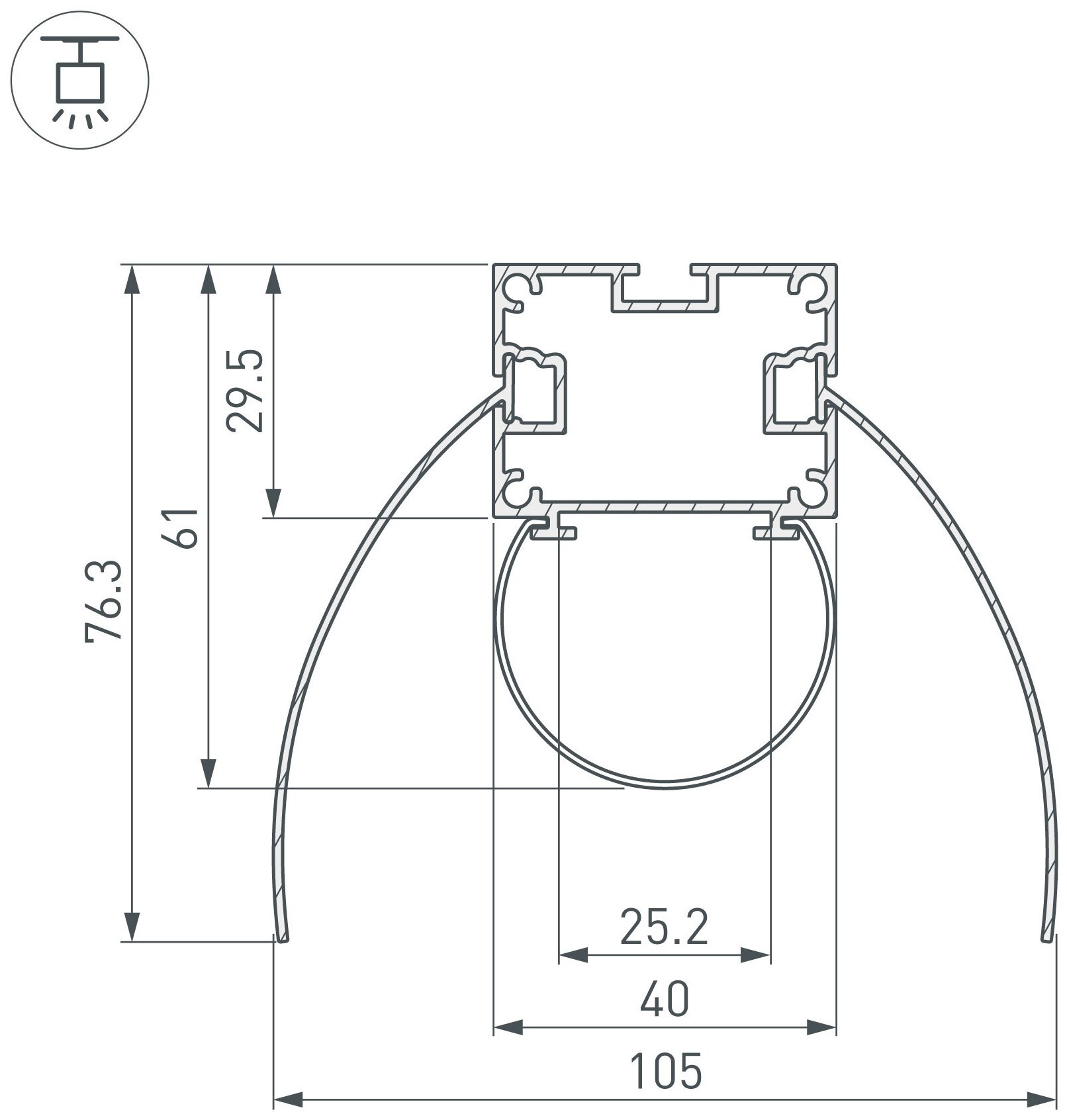 Профиль Arlight ARH-POWER-W154-COMFORT-2000 ANOD 036343 серебристый - фотография № 2