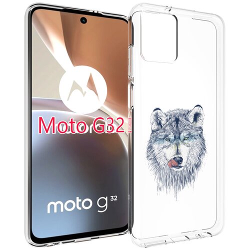 Чехол MyPads голодгый волк для Motorola Moto G32 задняя-панель-накладка-бампер