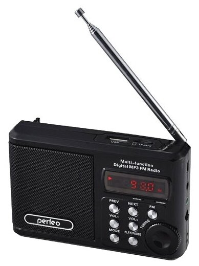 Радиоприемник Perfeo Sound Ranger PF-SV922, usb, microSD, УКВ, FM, цифровой - чёрный
