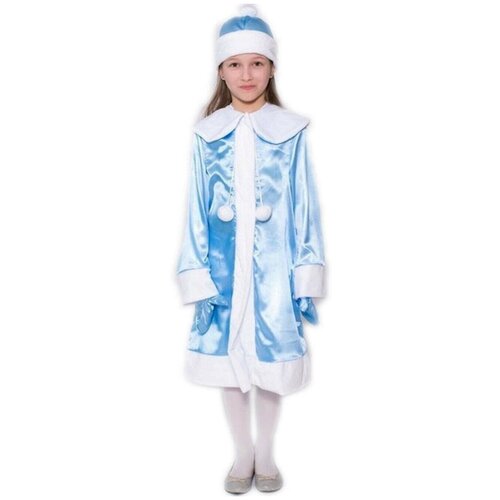 фото Карнавальный костюм девочка снегурочка атлас 5-7 лет (рост 122-134) без бренда