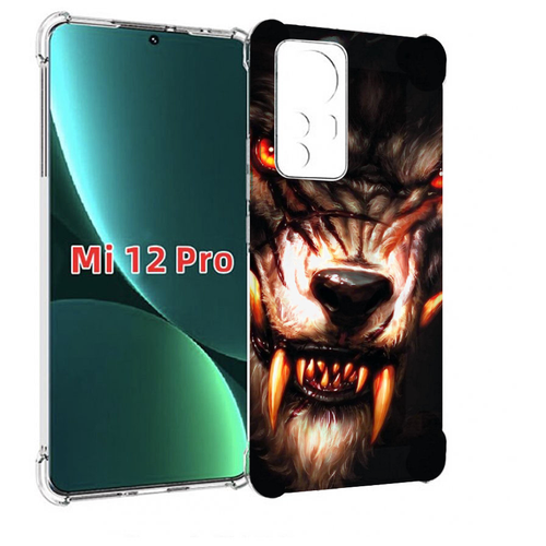 Чехол MyPads злой голодный волк мужской для Xiaomi 12S Pro задняя-панель-накладка-бампер