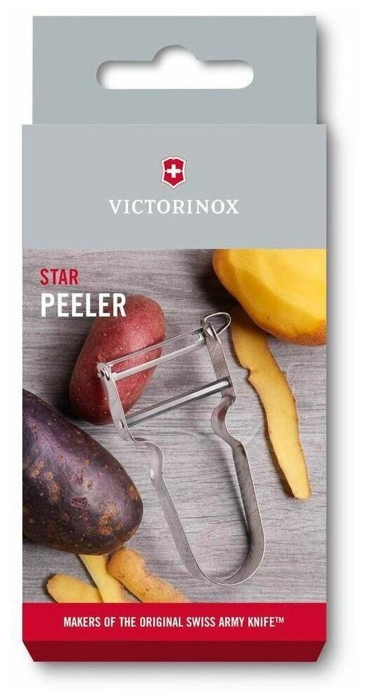 Овощечистка для овощей и фруктов Victorinox Star серебристый карт.кор. (6.0912) - фотография № 9