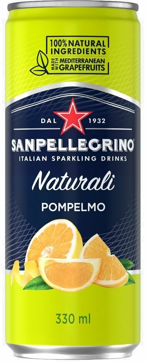 Лимонад San Pellegrino Сан Пеллегрино Грейпфрут, в жестяной банке, 330 мл