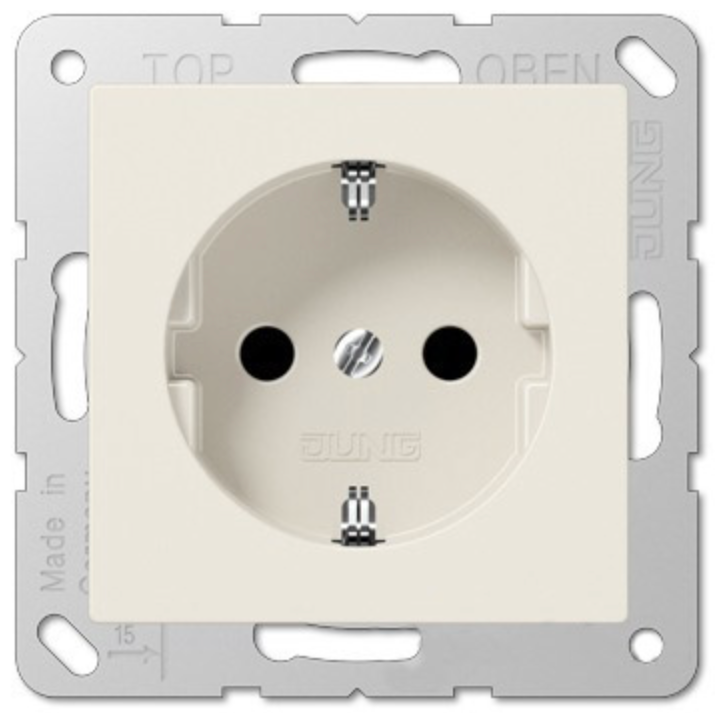 фото Розетка JUNG EP 1420 KI ECO Profi, 16 А, с защитной шторкой, с заземлением