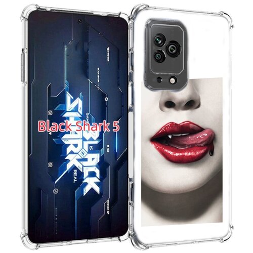 Чехол MyPads губы-вампирши для Xiaomi Black Shark 5 задняя-панель-накладка-бампер