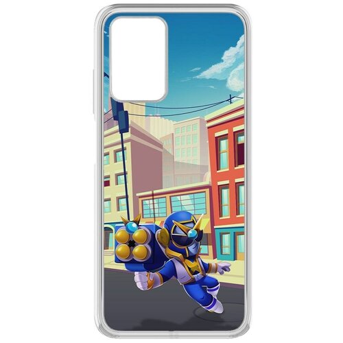 Силиконовый чехол / накладка Krutoff Clear Case Brawl Stars-Супер Рейнджер Брок для Xiaomi Redmi 10