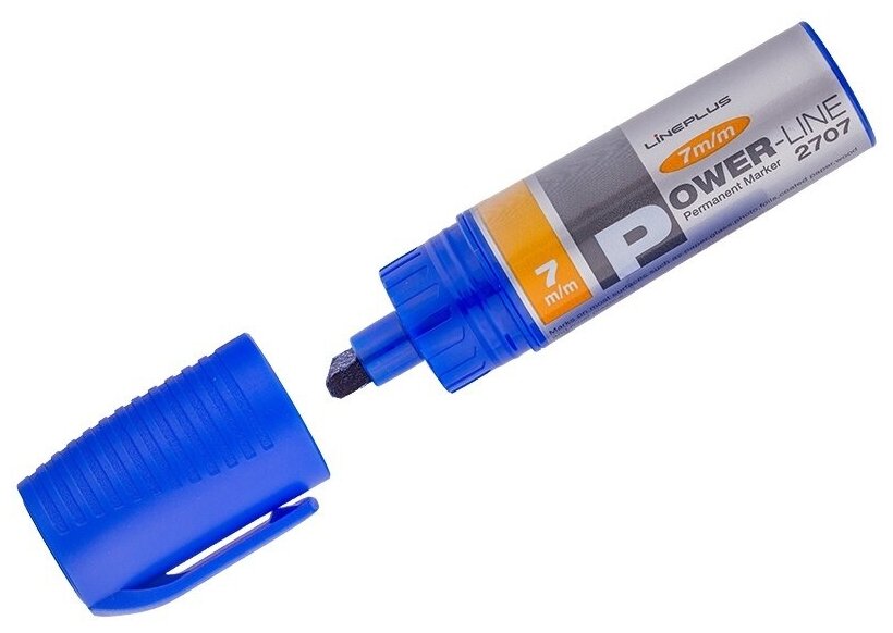 Маркер перманентный Line Plus промышленный, синий, скошенный, 7 мм (PER-2707)