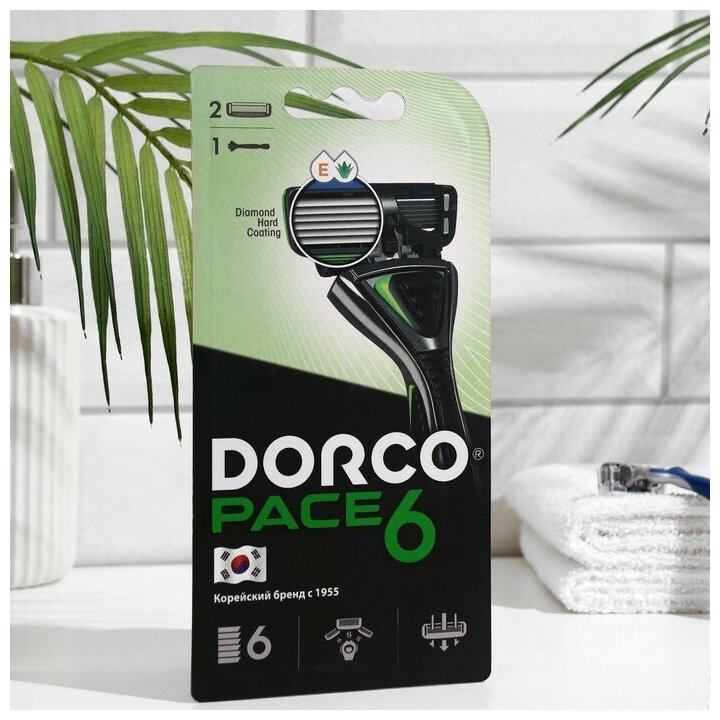 Dorco Станок для бритья Dorco Pace6 + 2 кассеты, 6 лезвий, плавающая головка