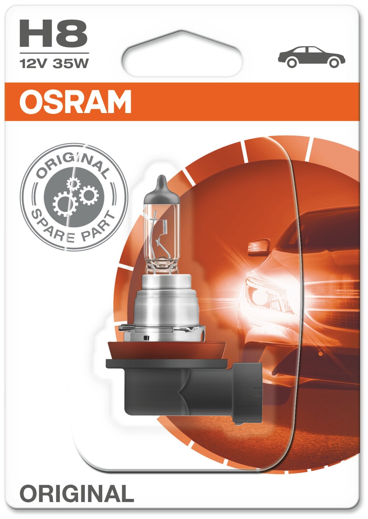 Лампа автомобильная Osram H8 35W PGJ19-1 12V, 1шт, 64212