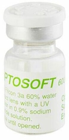 Optosoft 60 UV 1 линза В упаковке 1 штука Оптическая сила -4.75 Радиус кривизны 8.7