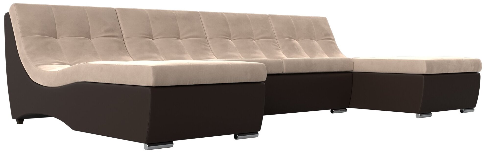 П-образный модульный диван Монреаль, Велюр, Модель 111547