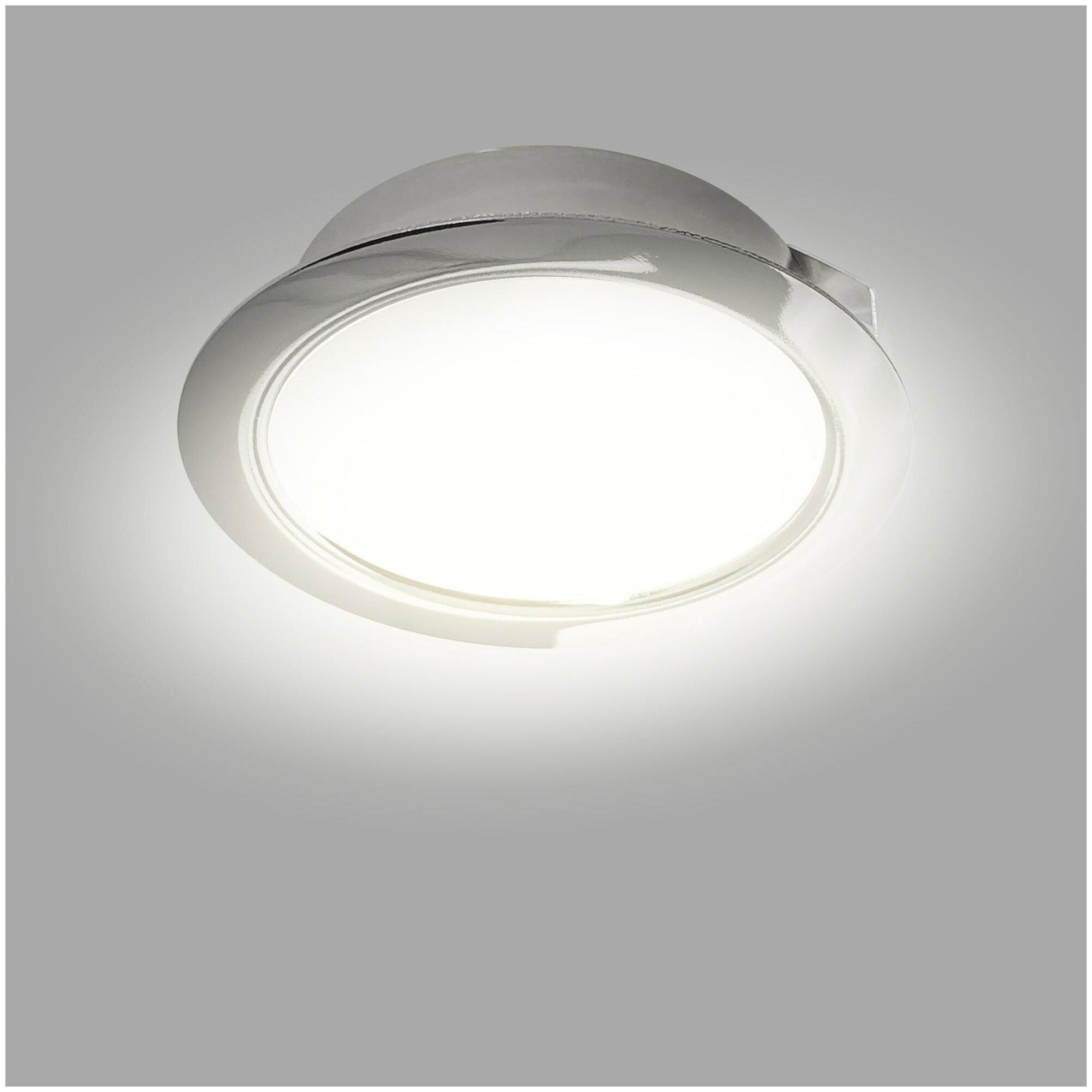 Светильник точечный светодиодный встраиваемый СК50-4М под отверстие 60 мм, 1.5 м, белый свет, цвет хром - фотография № 3