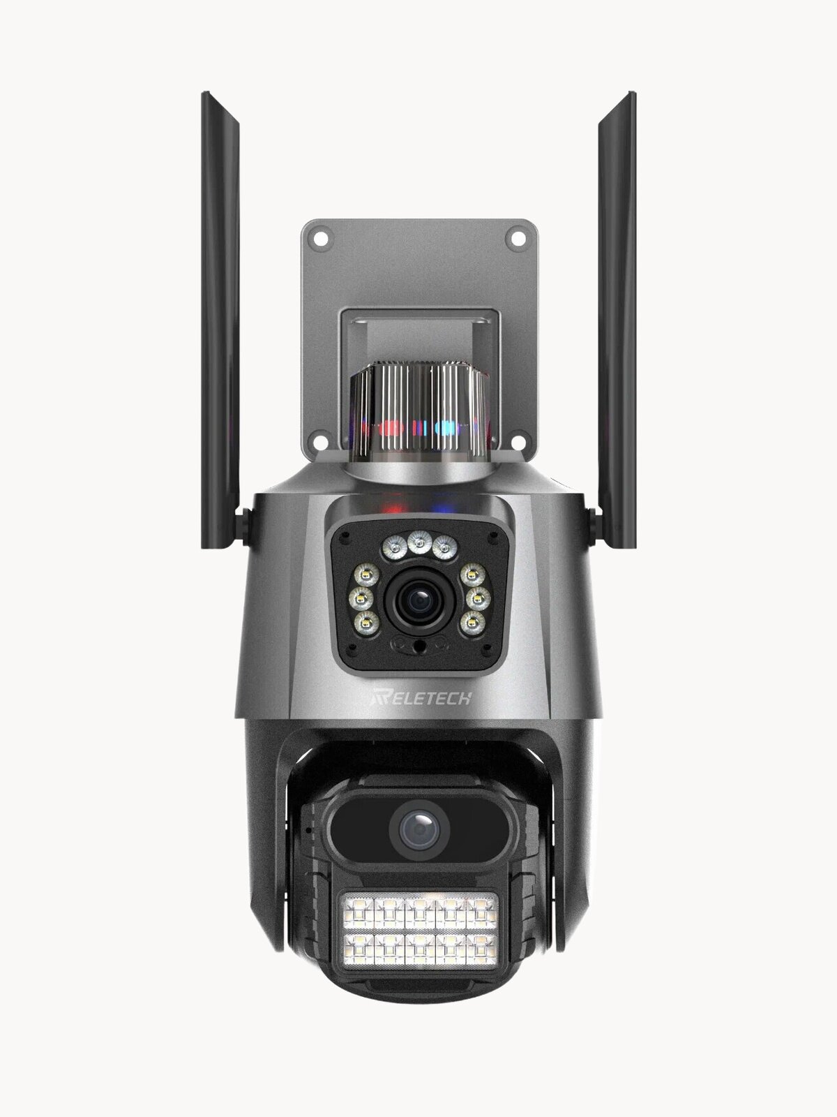 Уличная Wi-Fi камера видеонаблюдения 8 Мп Full HD 4K Камера двойная 8мп два объектива, черная