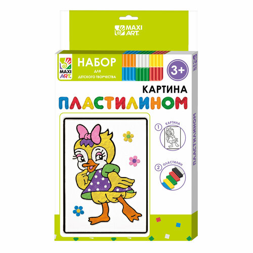 Набор для творчества Maxi Art Картина Пластилином Уточка