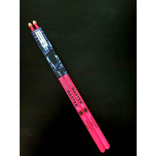 Барабанные палочки DRUMMASTER 5AR красные, флуоресцентные