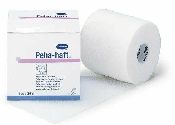 PEHA-HAFT (3000120) эластичный самофиксирующийся бинт 20 м х 6 см, белый, без латекса