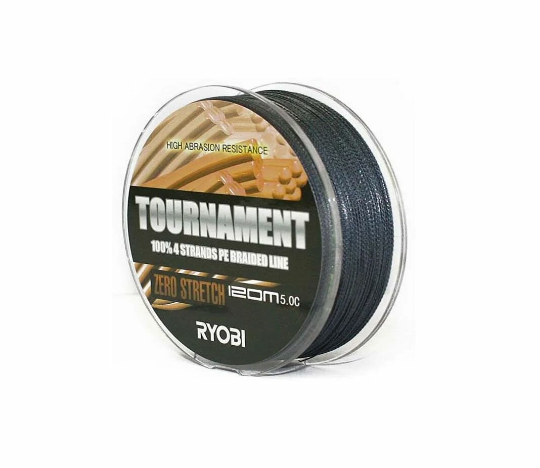 Шнур RYOBI PE TOURNAMENT 4* 120m d-0203 #10kg Grey RB4G203