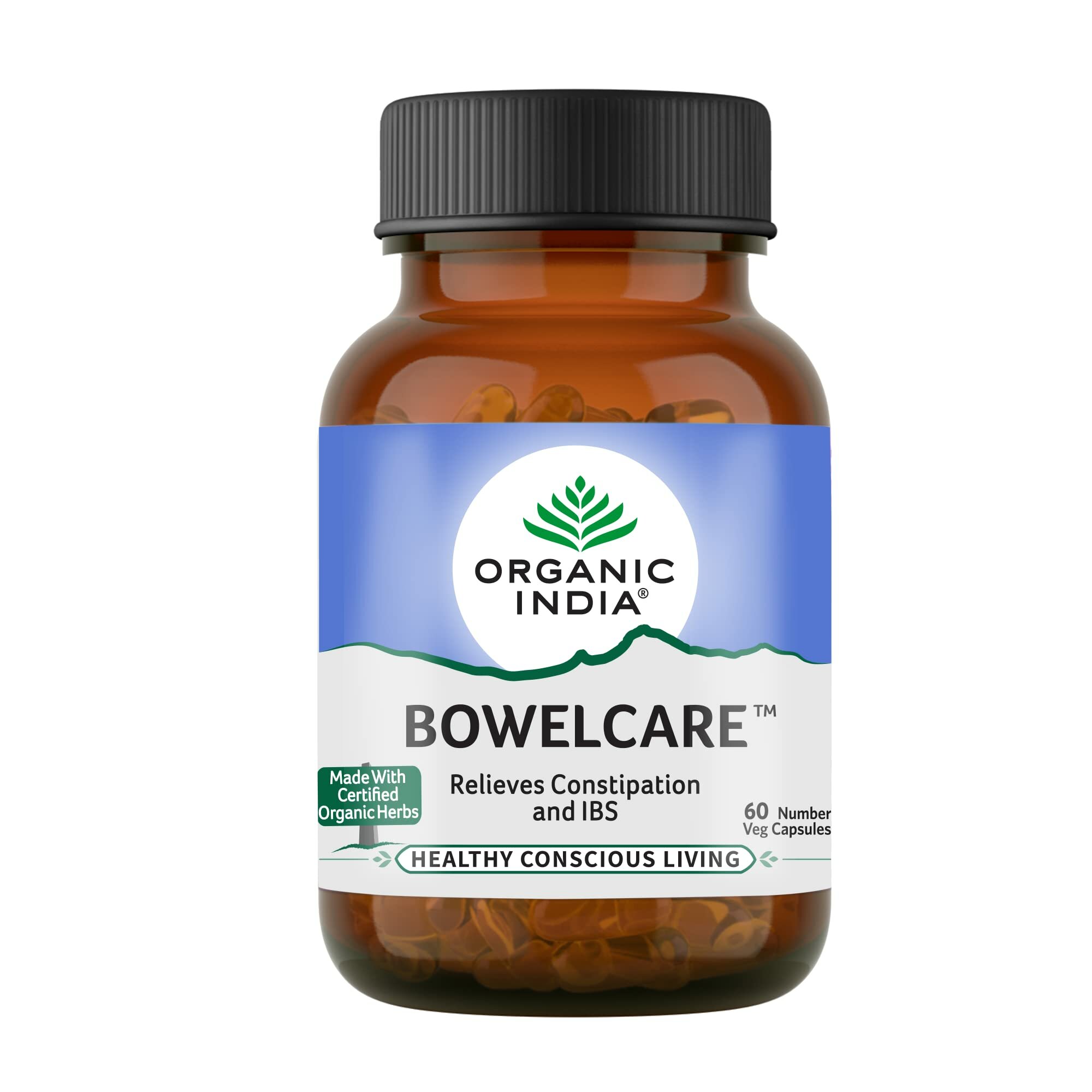 Боуелкер Органик Индия (Bowelcare Organic India) Для кишечника, от запоров 60 капс.