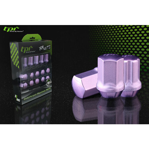 Гайки колесные 12*1,25*35 конус, 16 шт. и 4 секретки, алюминий, фиолетовые TPI-XR16