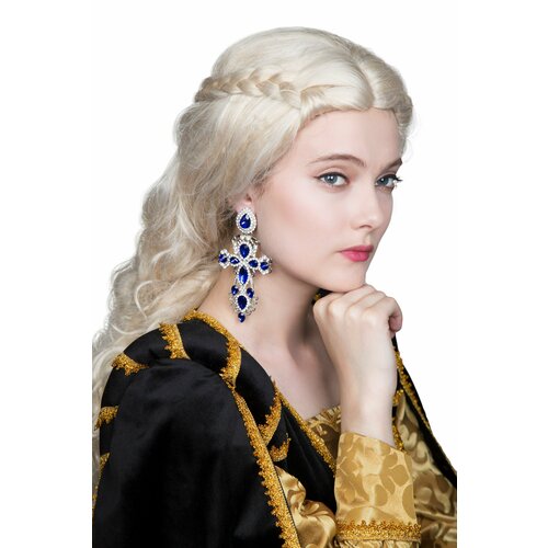 фото Серьги театр имперских зрелищ, белый, синий